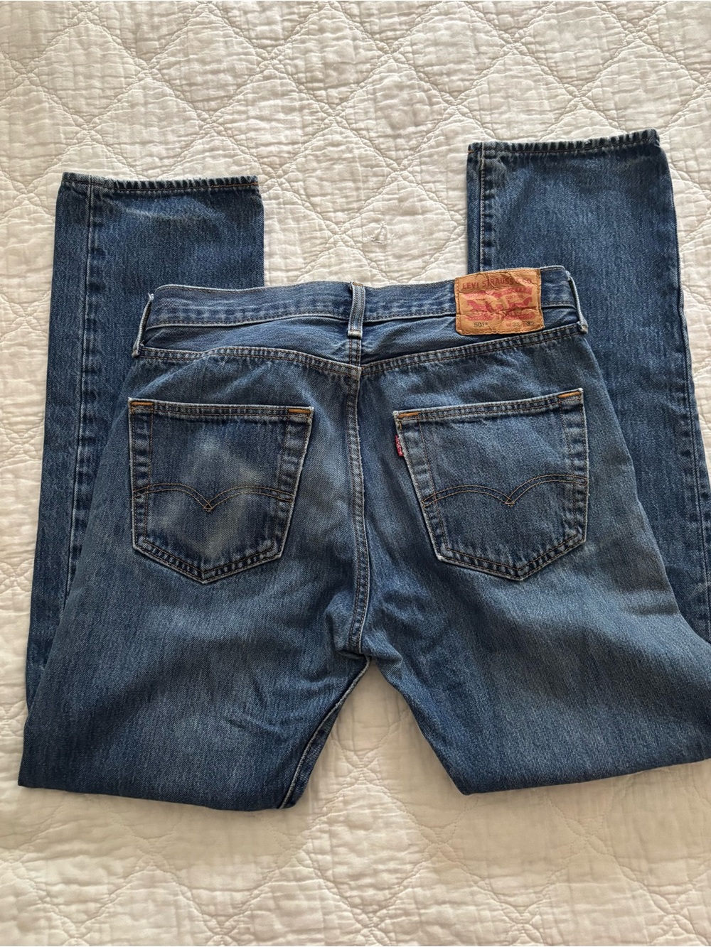 Levi's 501 Button Fly Men's Blue Straight Leg Jeans -Size 31x32